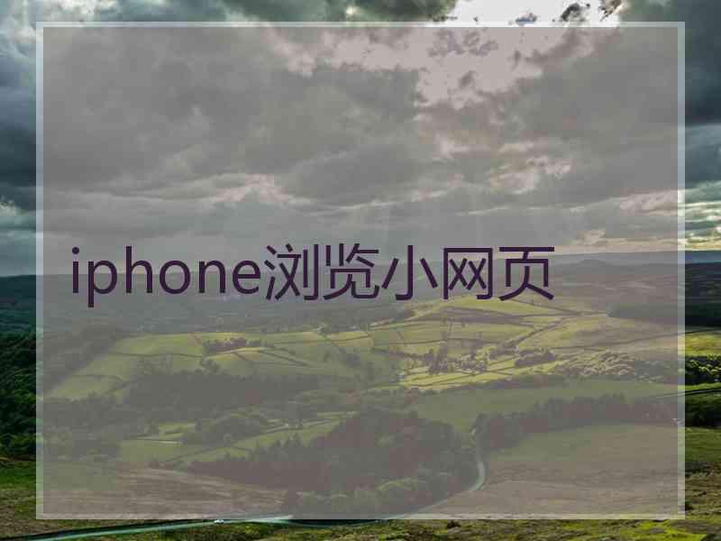 iphone浏览小网页