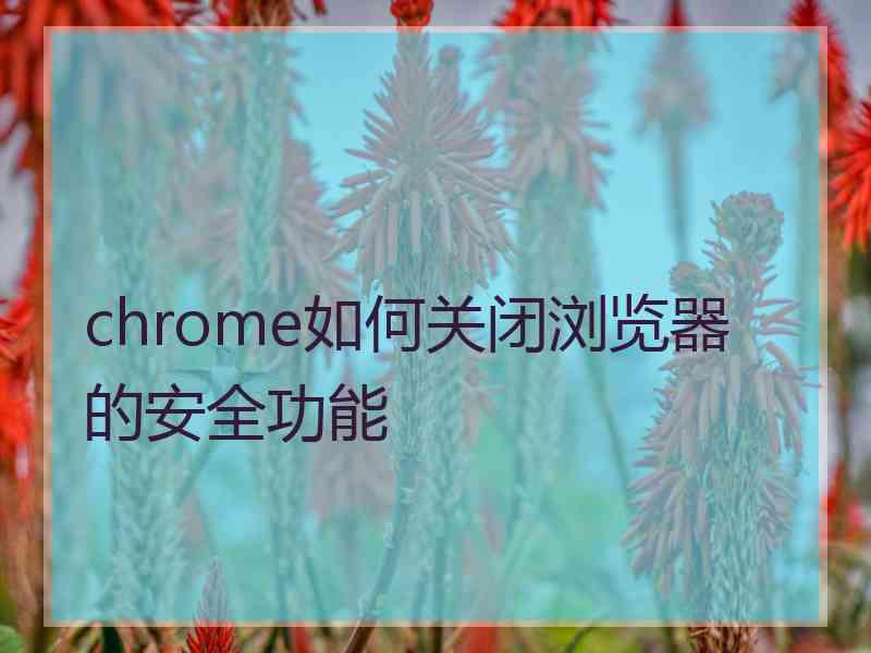 chrome如何关闭浏览器的安全功能