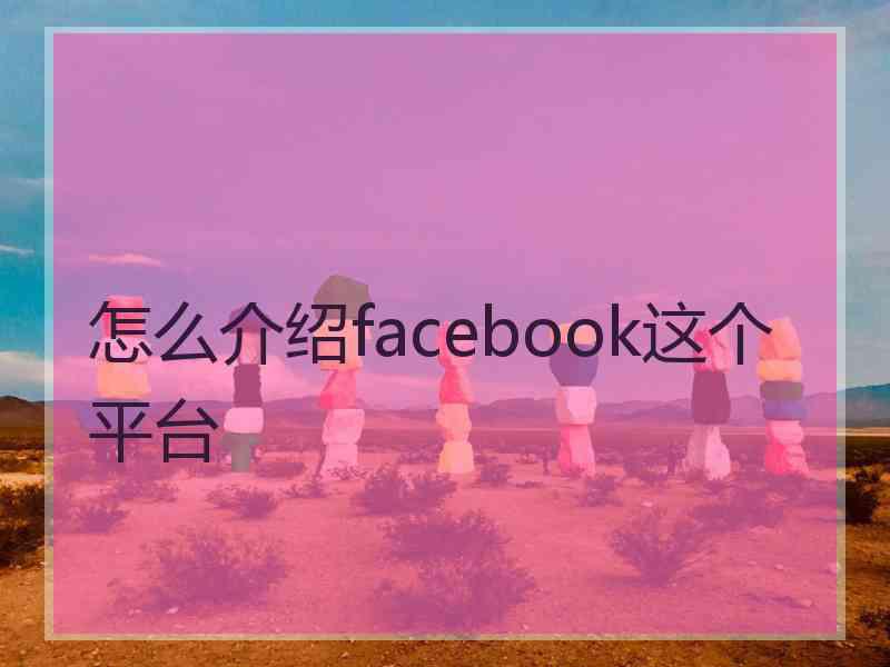 怎么介绍facebook这个平台