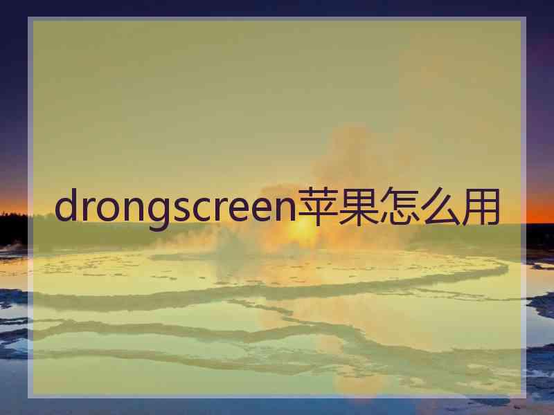 drongscreen苹果怎么用