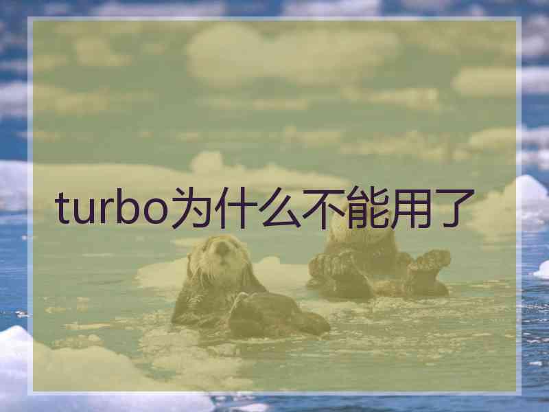 turbo为什么不能用了