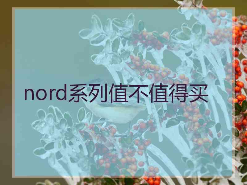 nord系列值不值得买