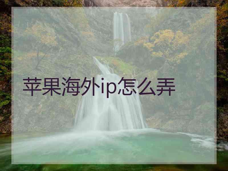 苹果海外ip怎么弄