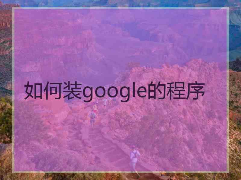 如何装google的程序