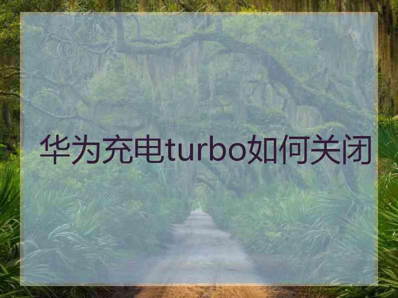 华为充电turbo如何关闭