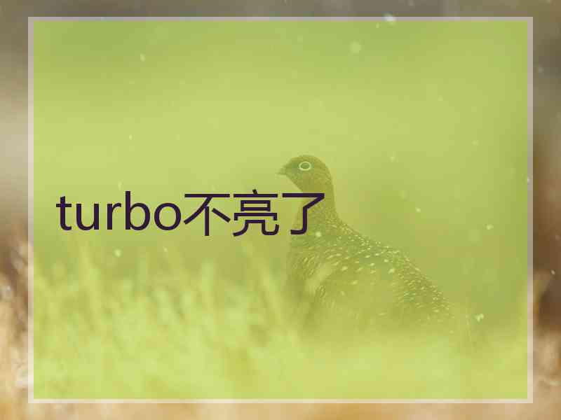 turbo不亮了